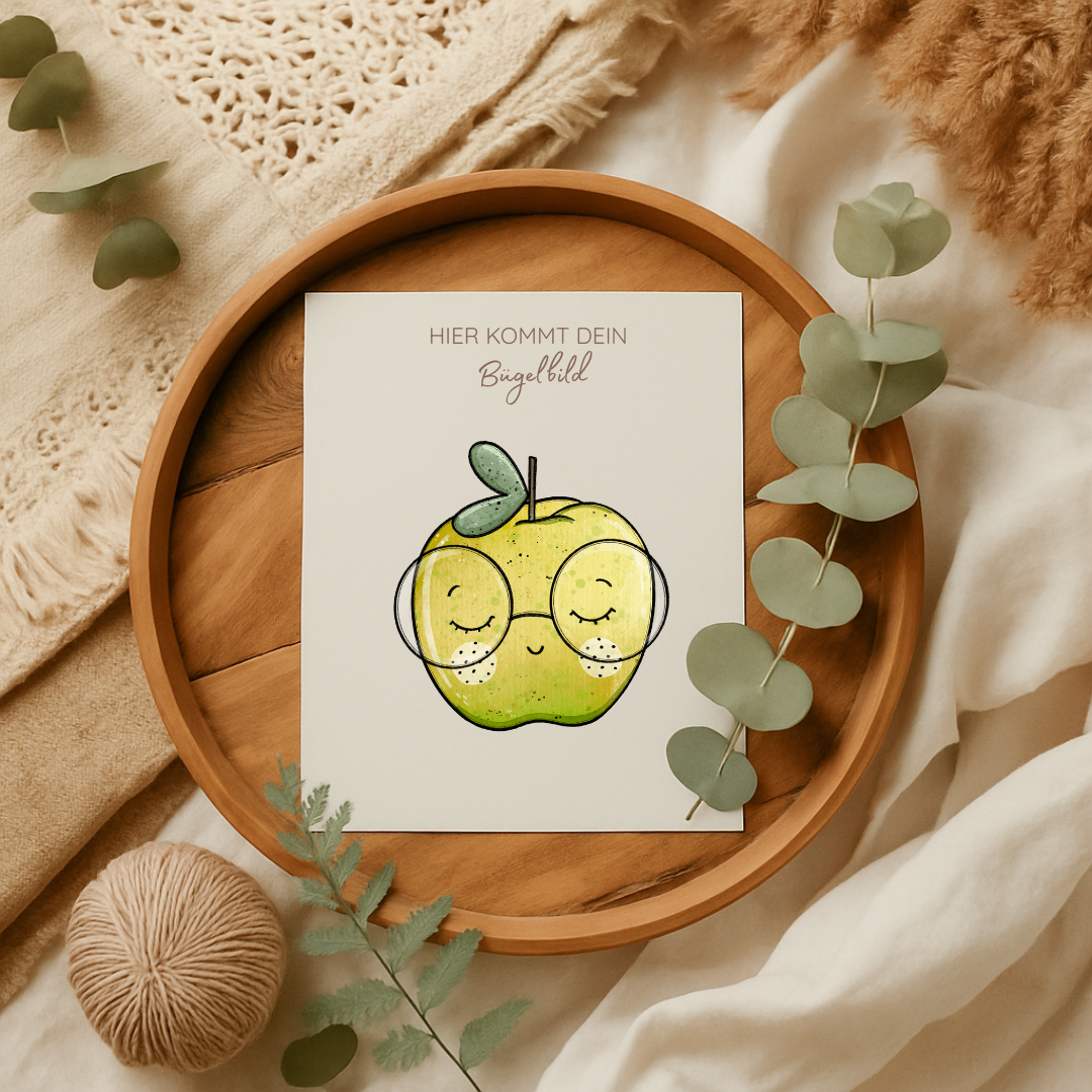 Bügelbild: Apfel