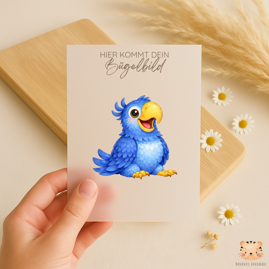 Vorbestellung: Bügelbild Kleiner Ara