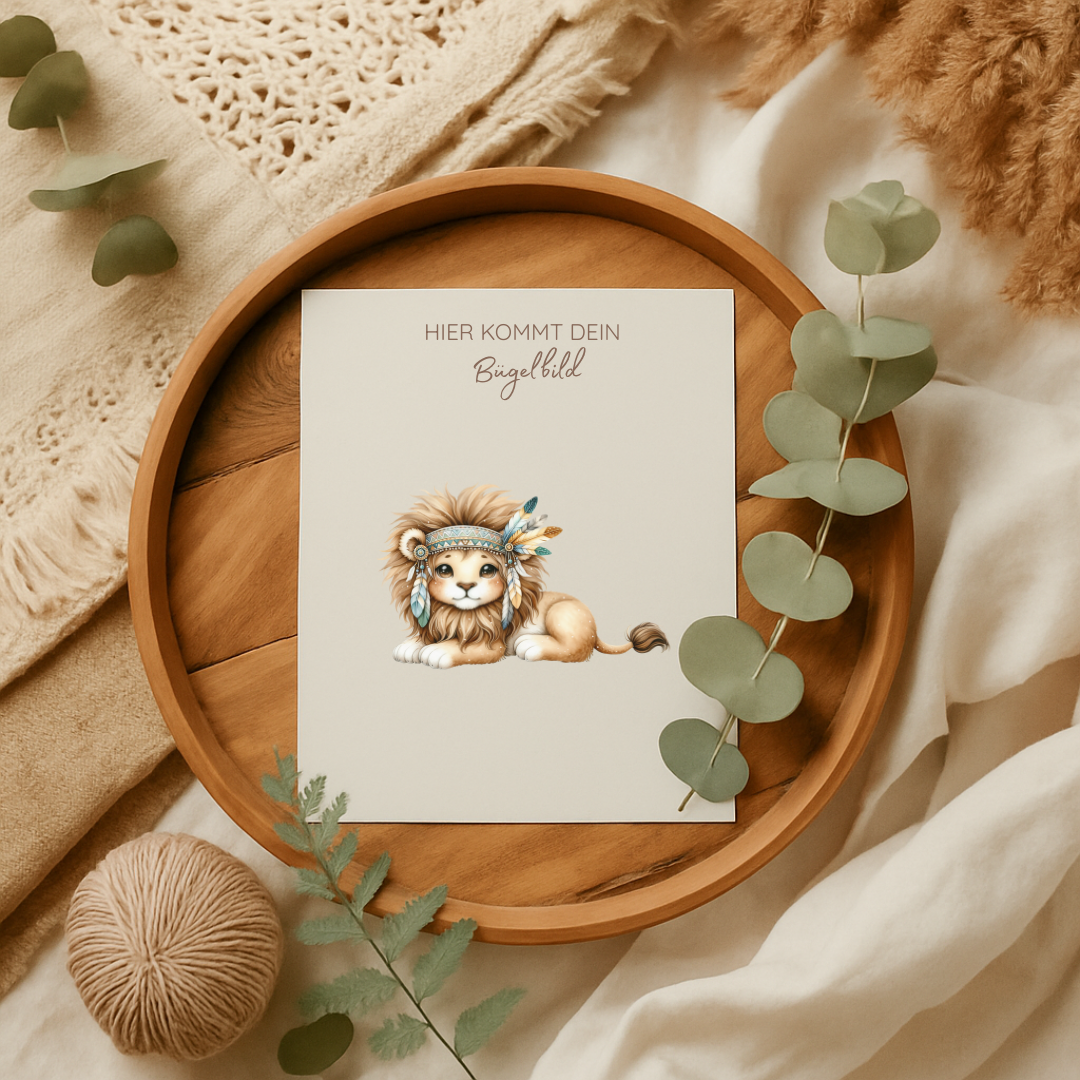Bügelbild Boho Löwen