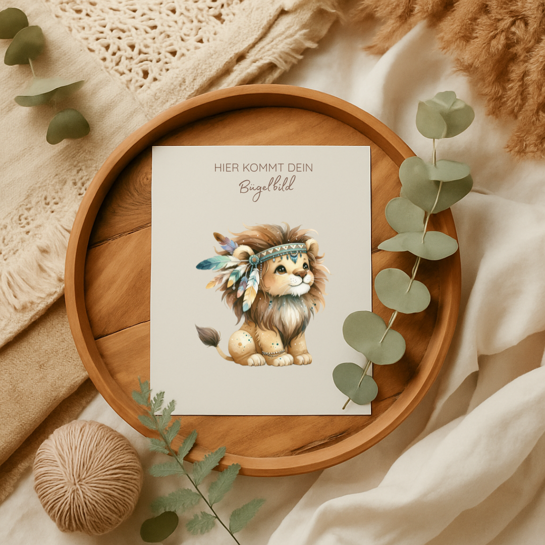 Bügelbild Boho Löwen
