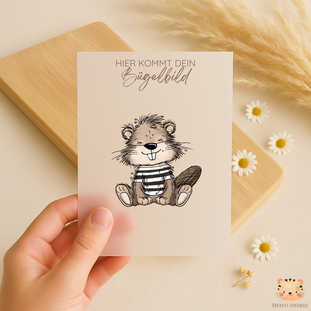 Vorbestellung: Bügelbild Biberlein