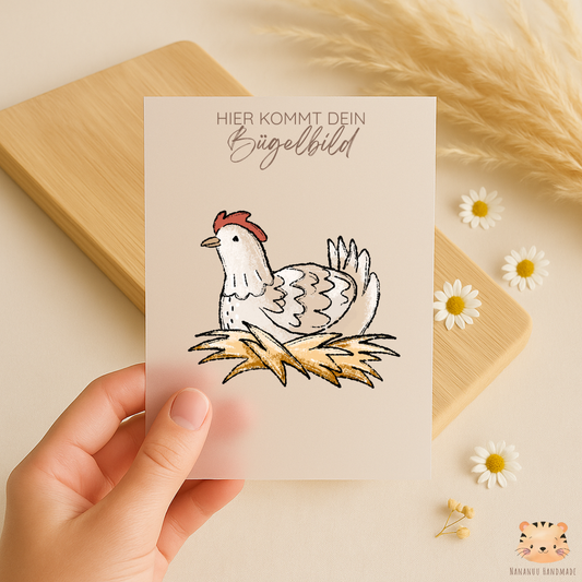 Vorbestellung: Bügelbild Hühnertag