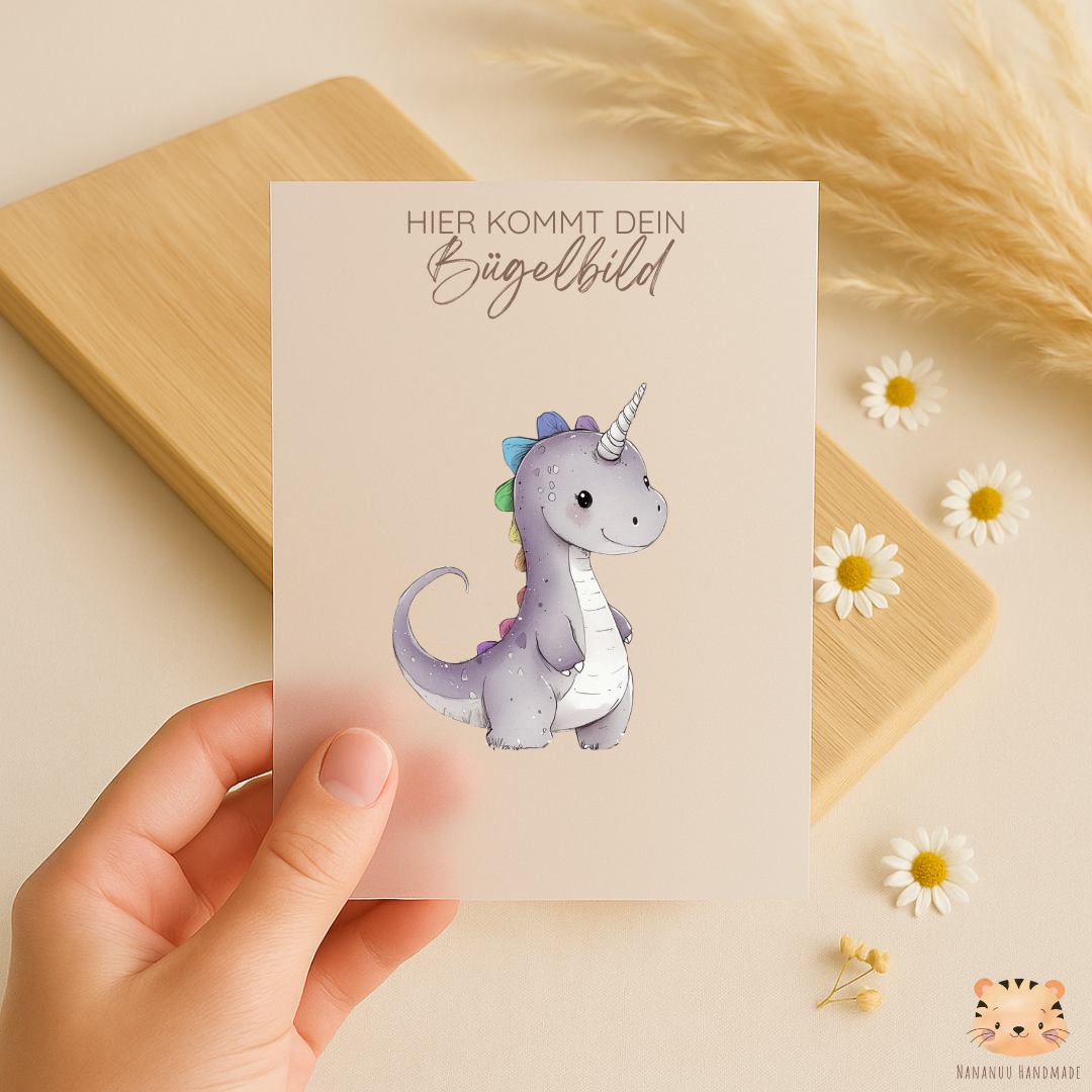 Bügelbild: Little Dinocorn