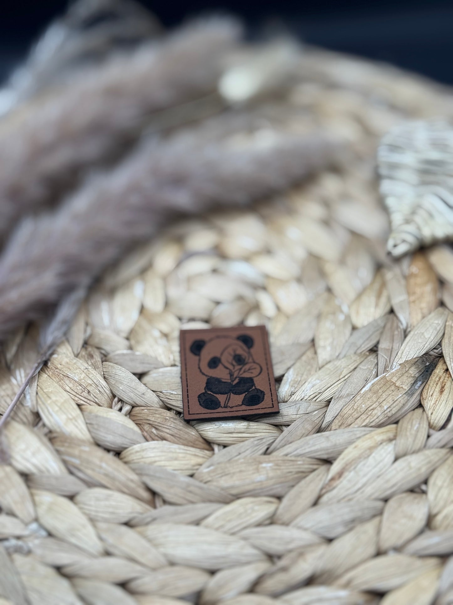 Kunstleder-Label Bambusbärchen
