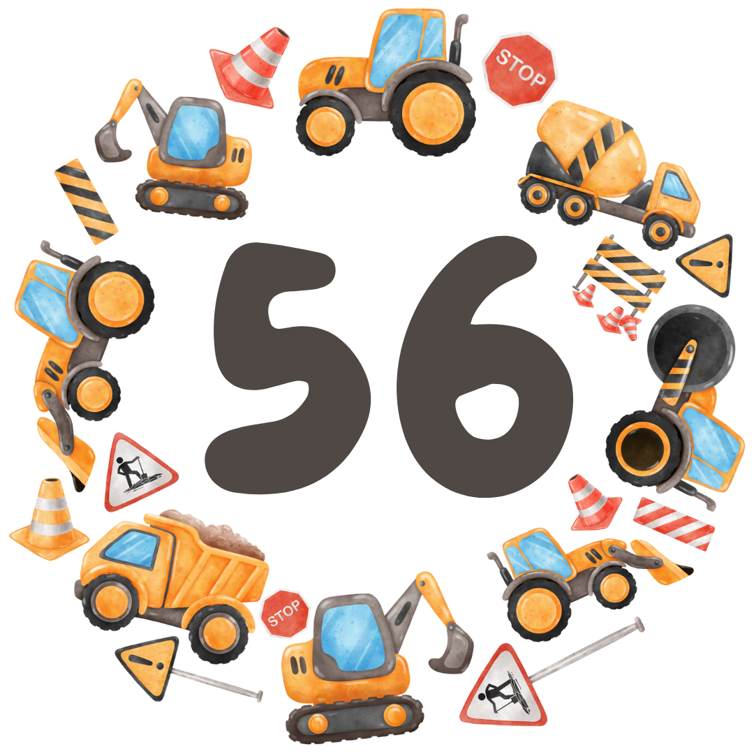 Größenlabel Baustelle rund