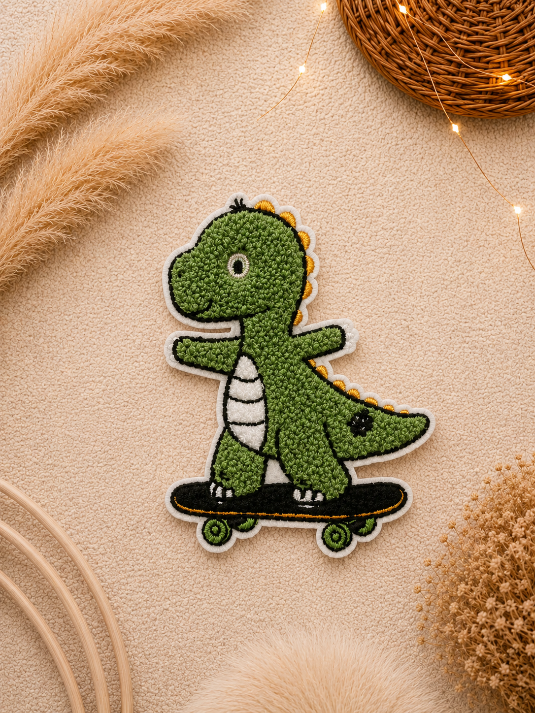 Coming Soon: Chenille Patch Skater Dino