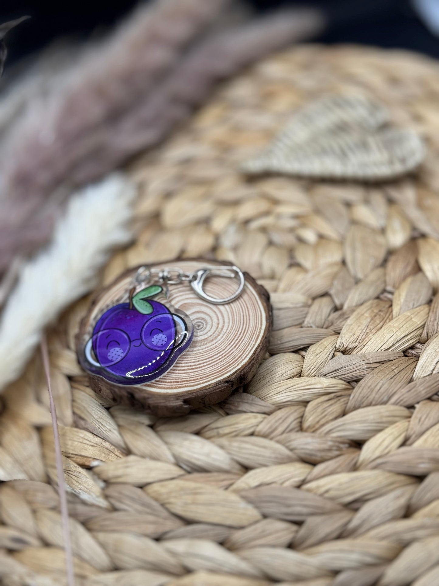 Schlüsselanhänger Pflaume 5cm