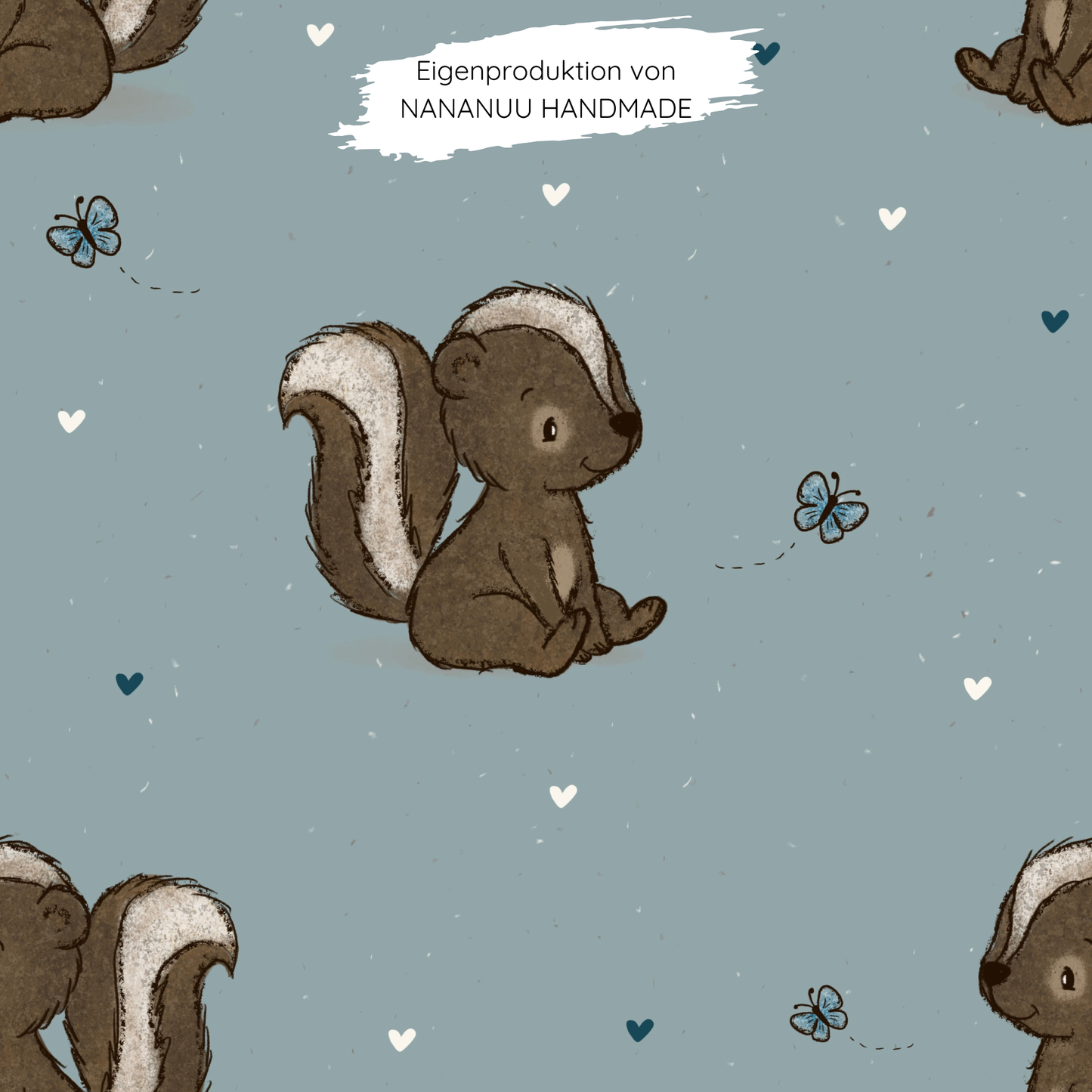 French Terry Doodle Stinktier 35cm