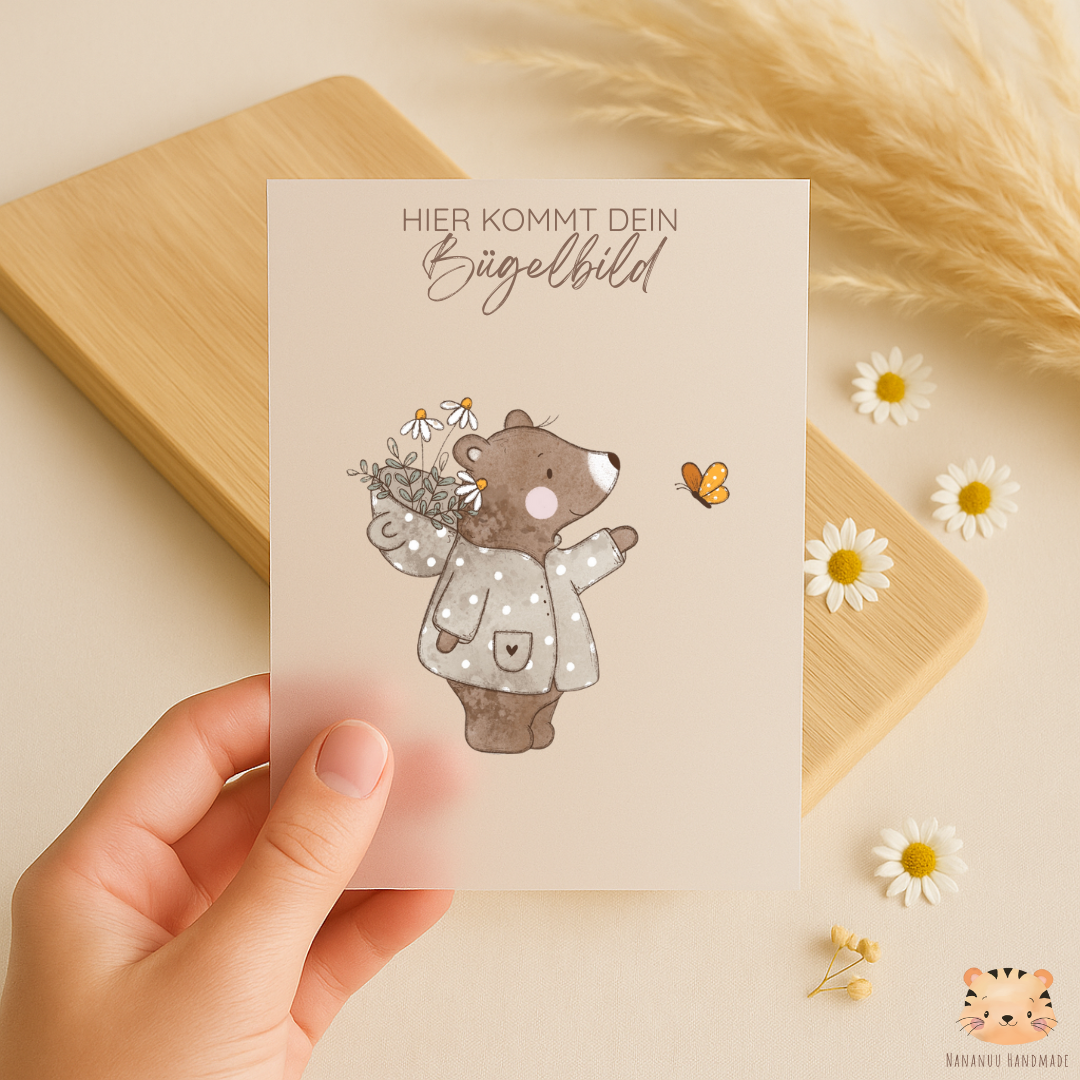 Vorbestellung: Bügelbild Frühlingsbärchen