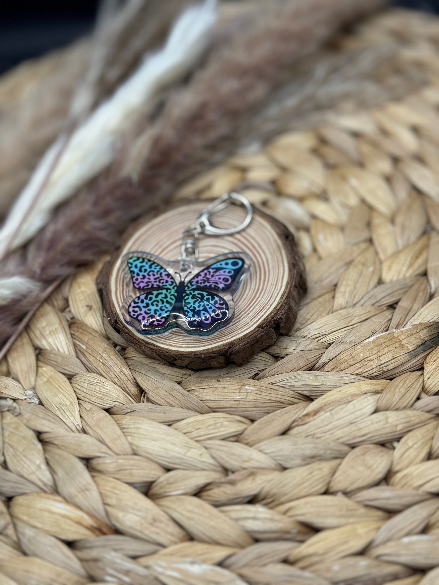 Schlüsselanhänger Leo Butterfly bunt 5cm