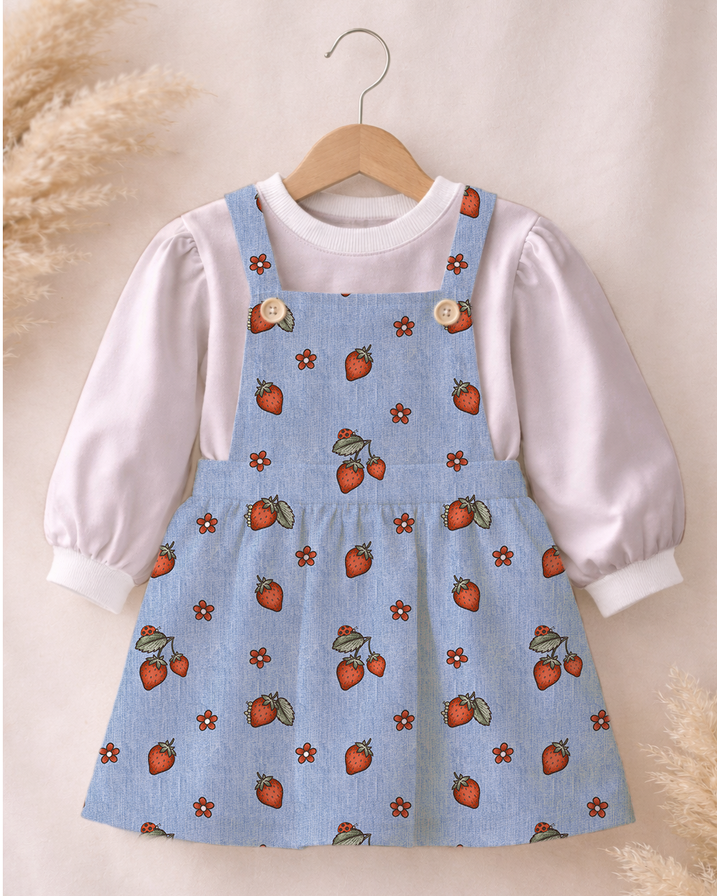 Jersey Denim Erdbeeren