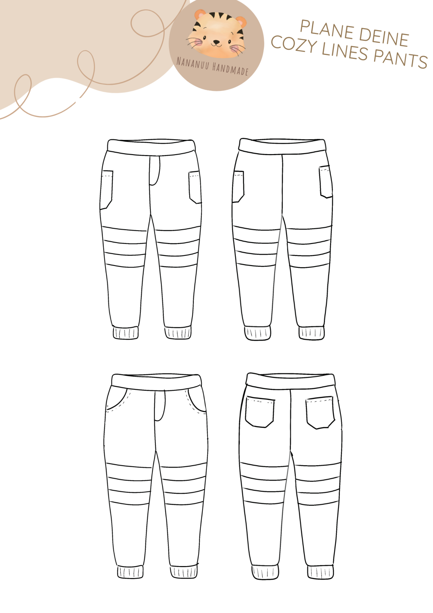 Malvorlage: Plane deine Cozy Lines Pants