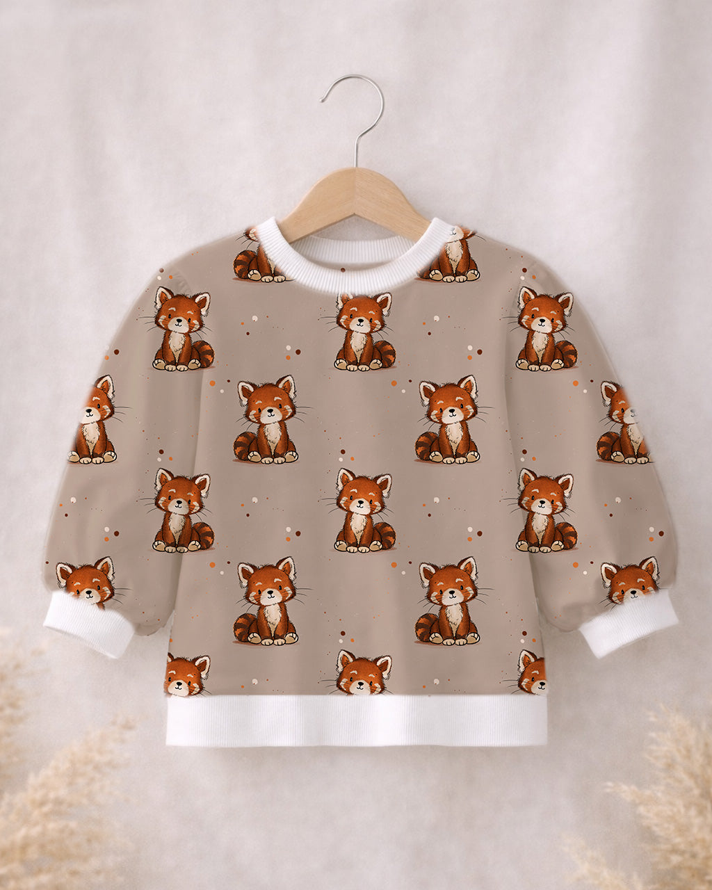 French Terry Roter Pandabär