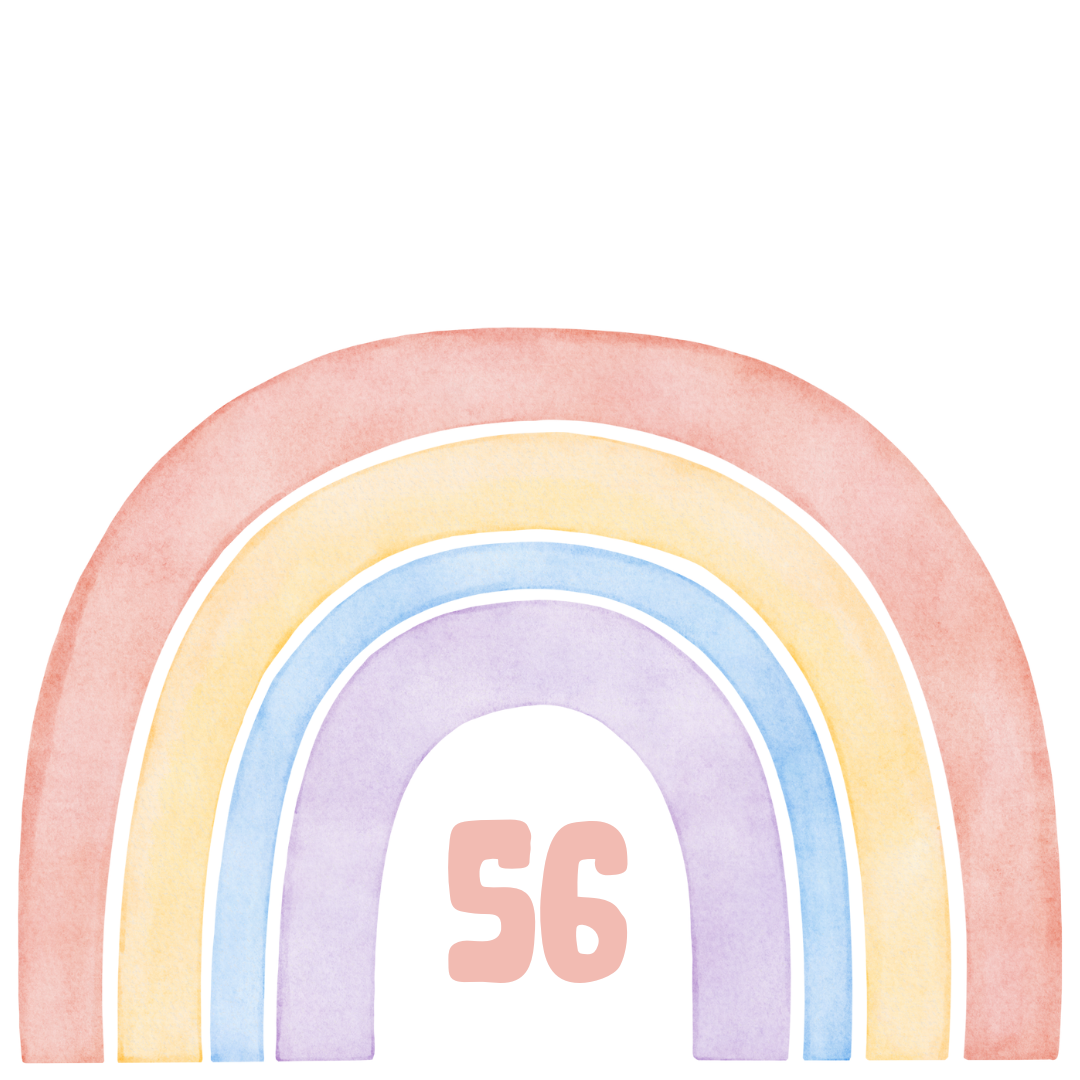 Größenlabel Regenbogen Pastell