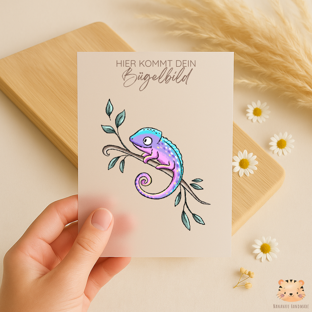 Bügelbild: Chamäleons