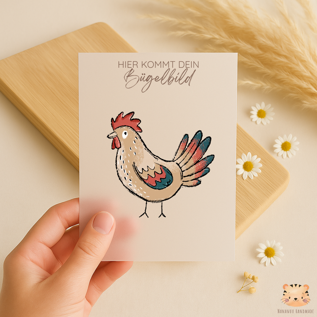 Vorbestellung: Bügelbild Hühnertag