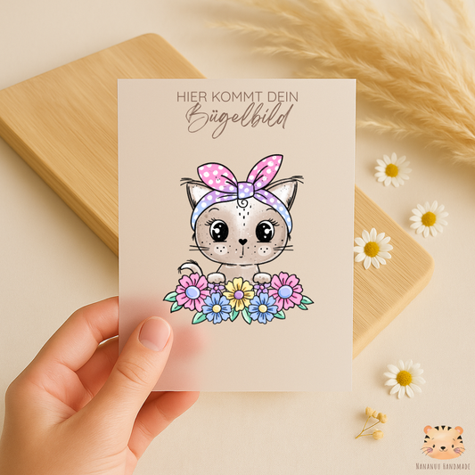 Bügelbild: Flower Kitty