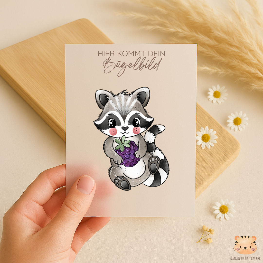 Bügelbild Waschbärchen