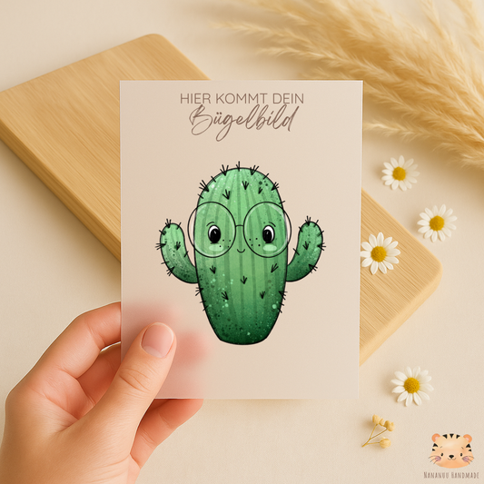 Bügelbild Happy Kaktus