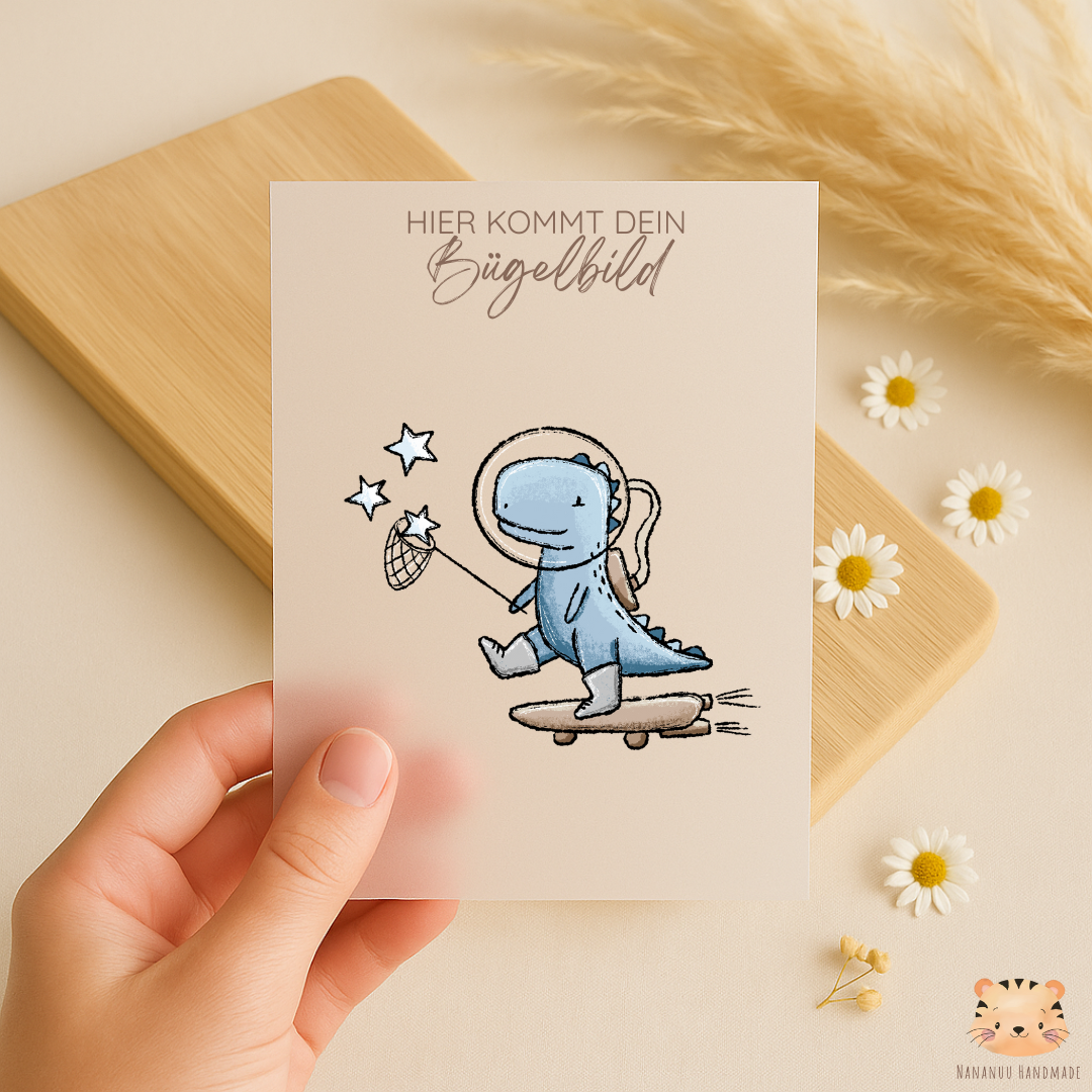 Bügelbild: Spacedino