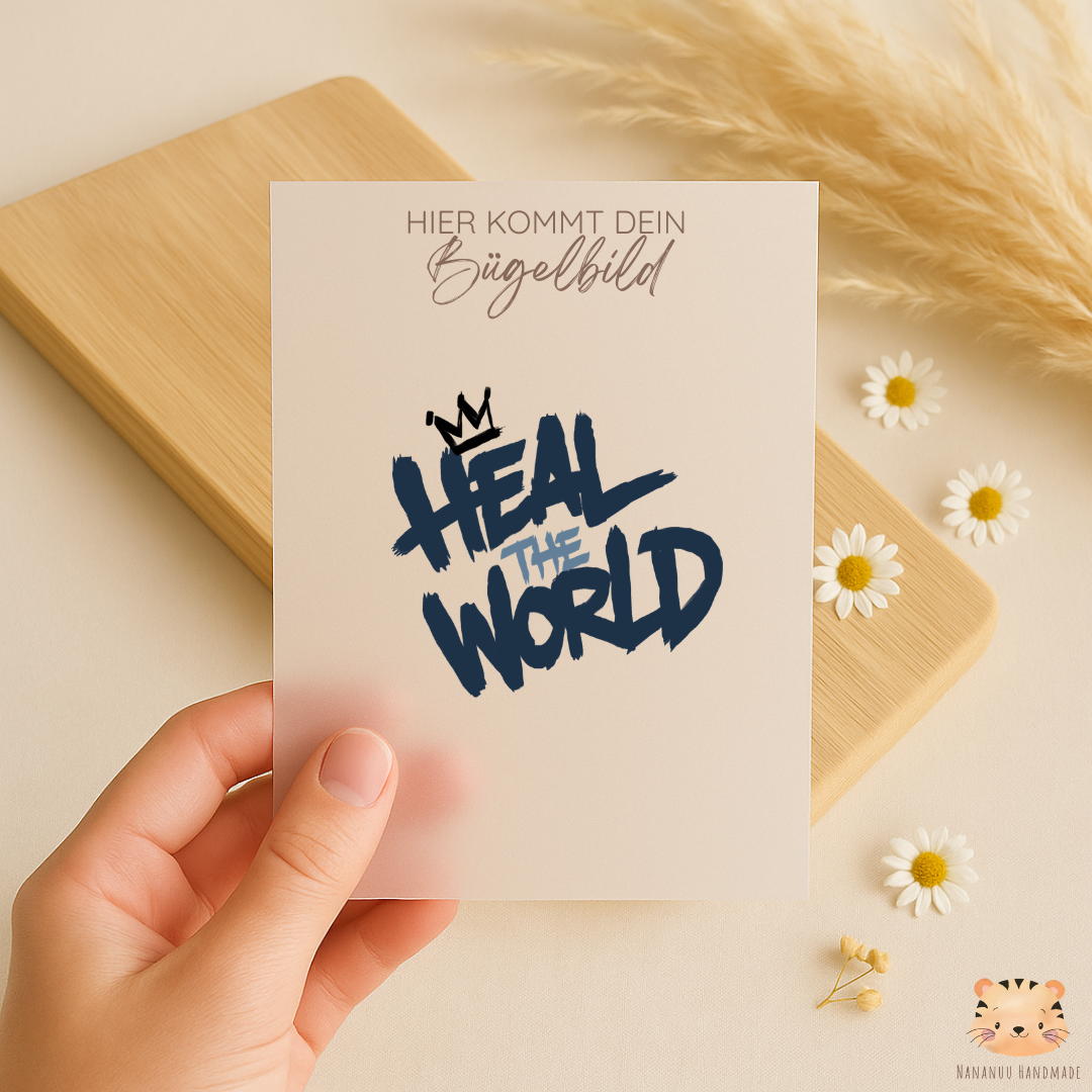 Vorbestellung: Bügelbild Heal the world