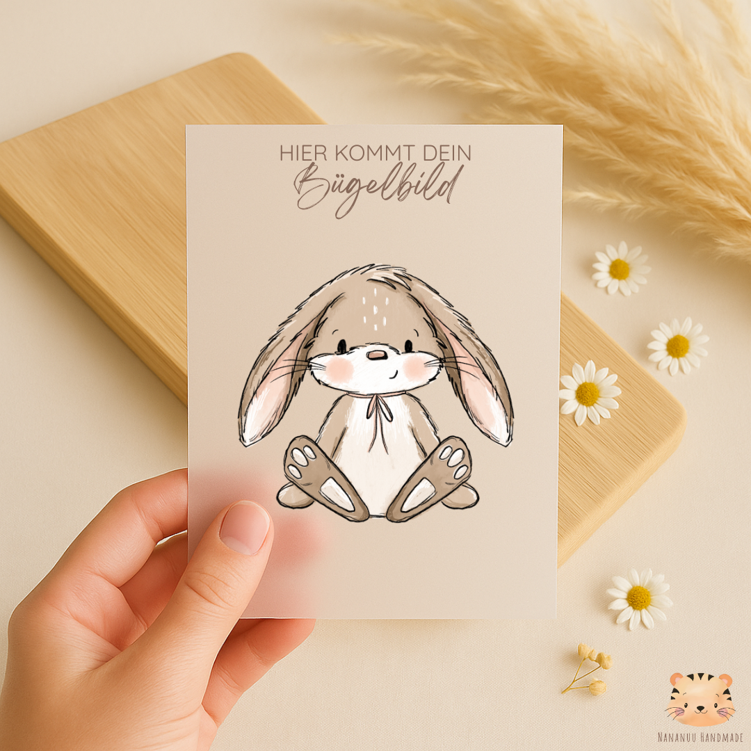 Vorbestellung: Bügelbild Hasen Scratch