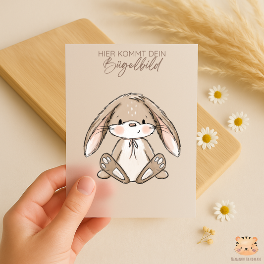 Vorbestellung: Bügelbild Hasen Scratch