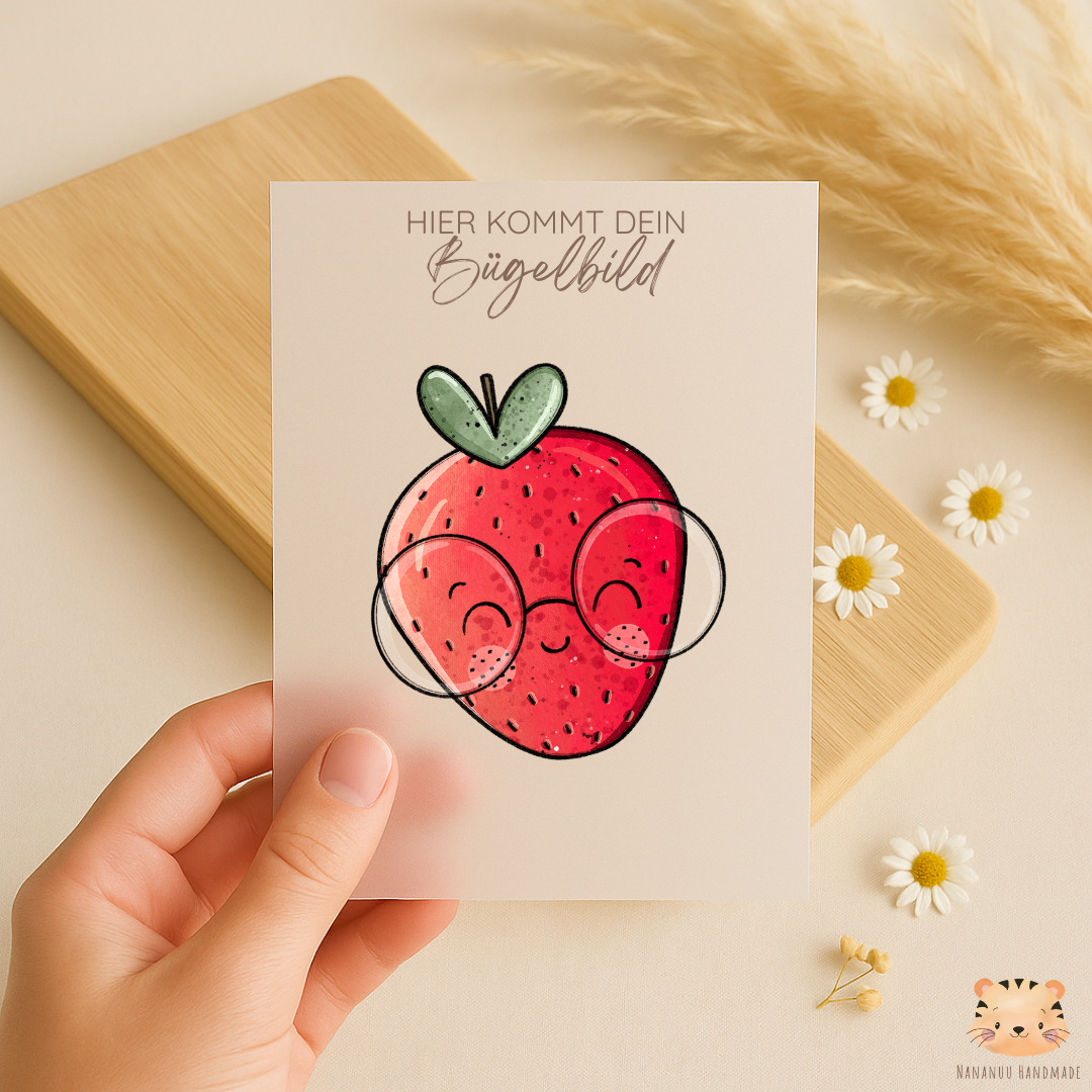 Vorbestellung: Bügelbild Erdbeeren