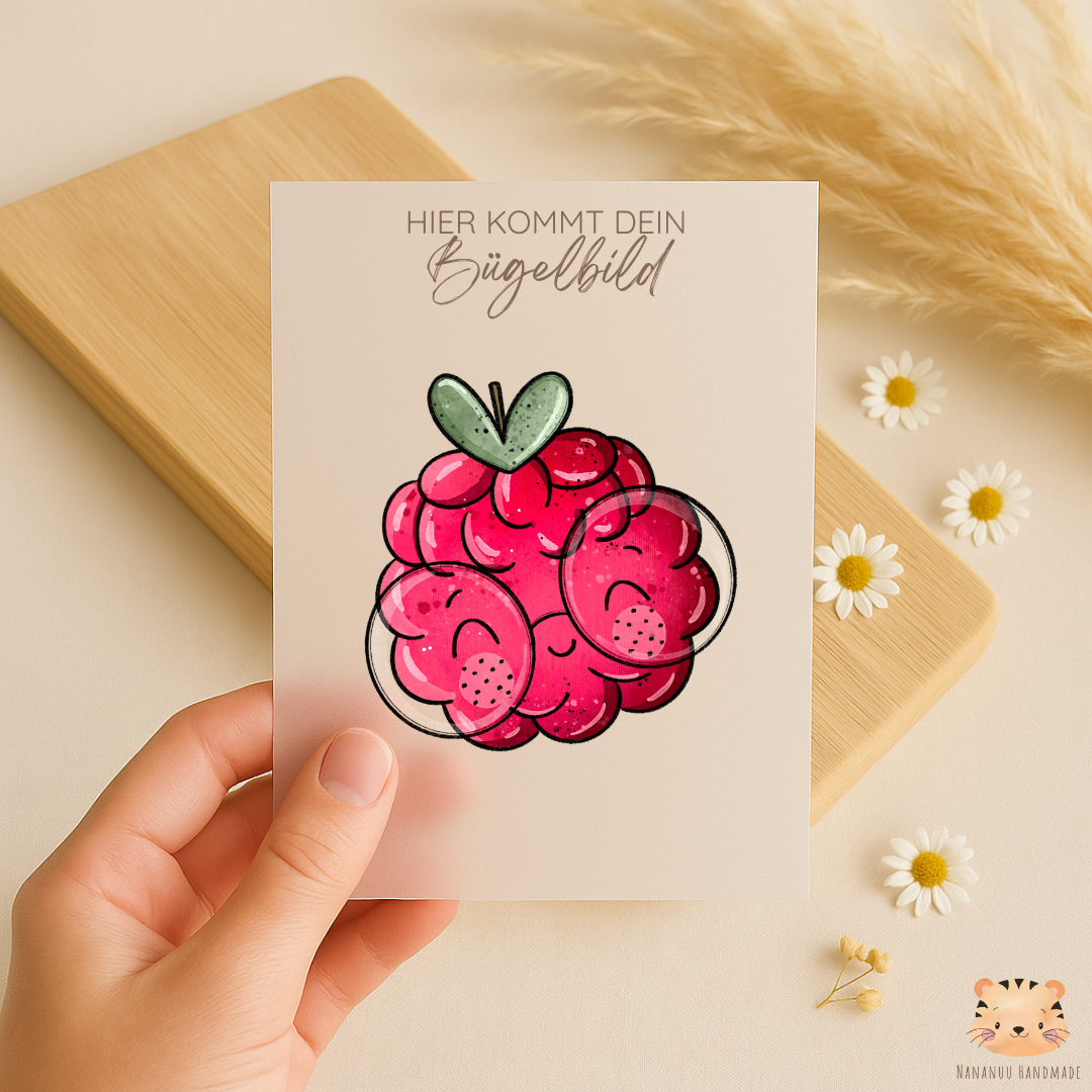 Vorbestellung: Bügelbild Himbeeren