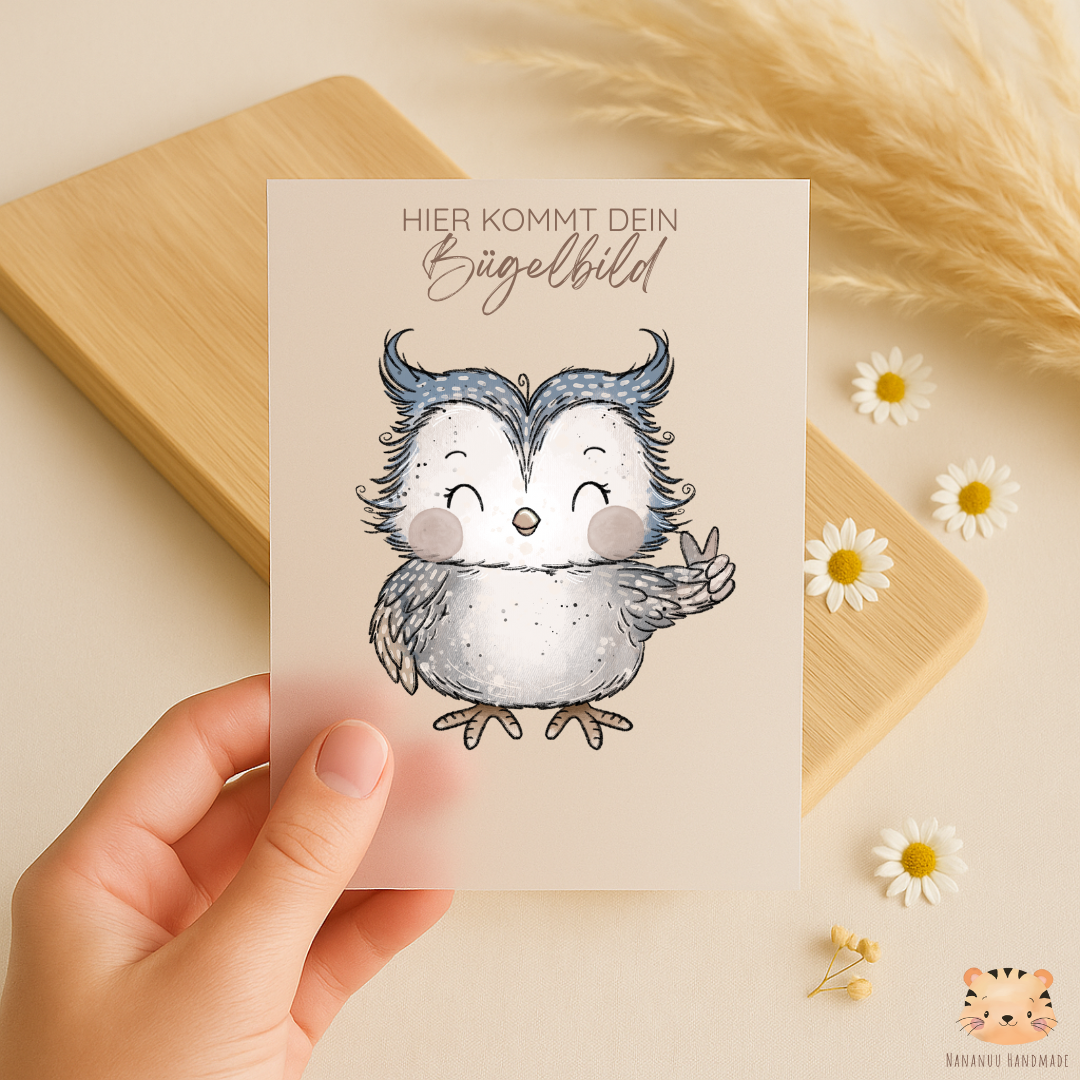 Vorbestellung: Bügelbild Eulen