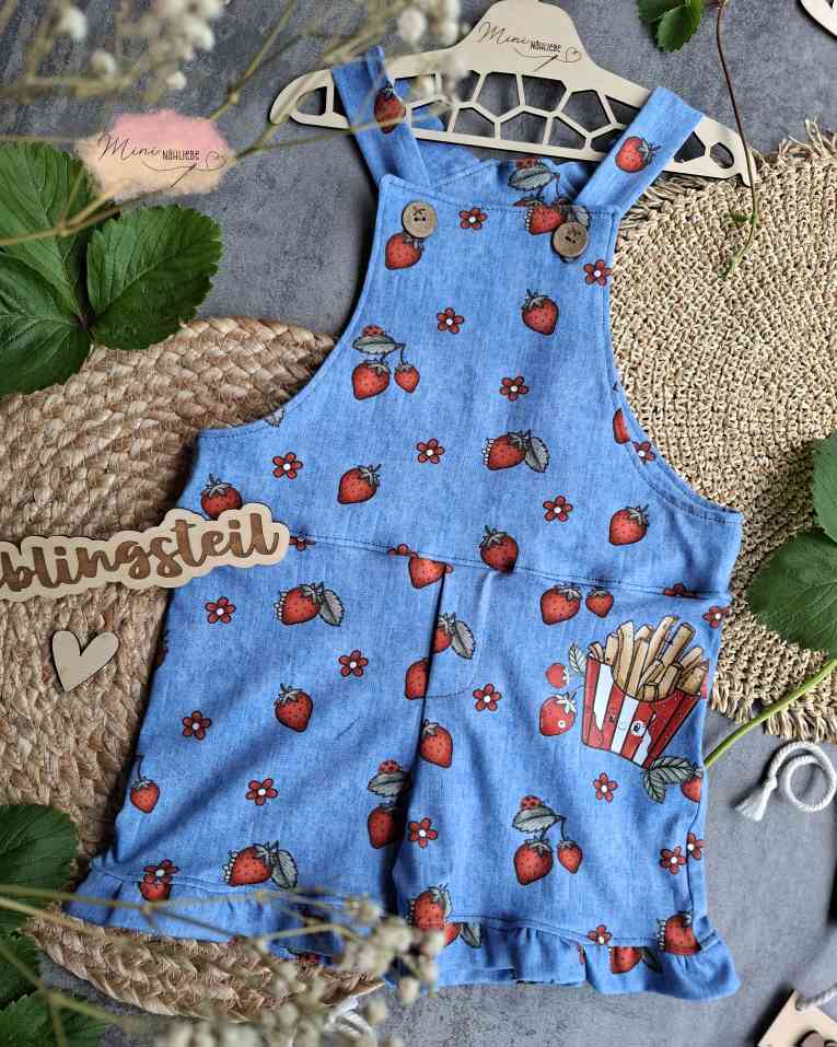 Jersey Denim Erdbeeren