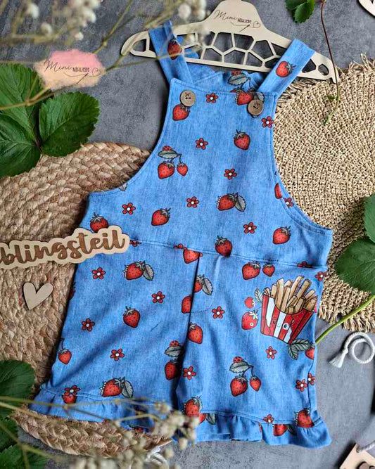 Jersey Denim Erdbeeren