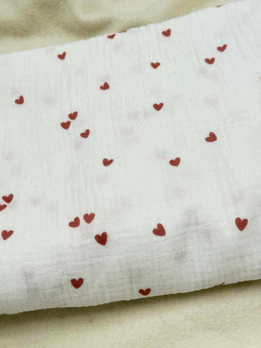 Musselin Herzchen weiß