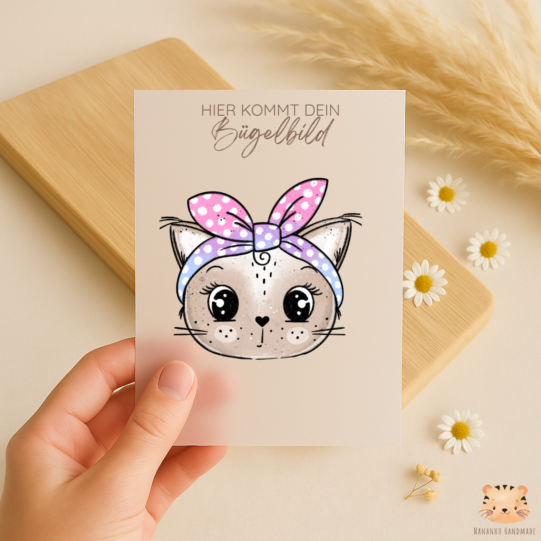 Bügelbild: Flower Kitty