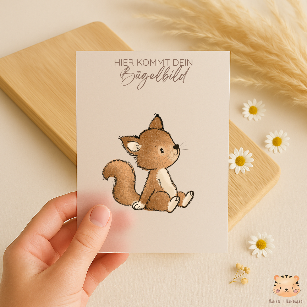 Vorbestellung: Bügelbild Kürbishörnchen