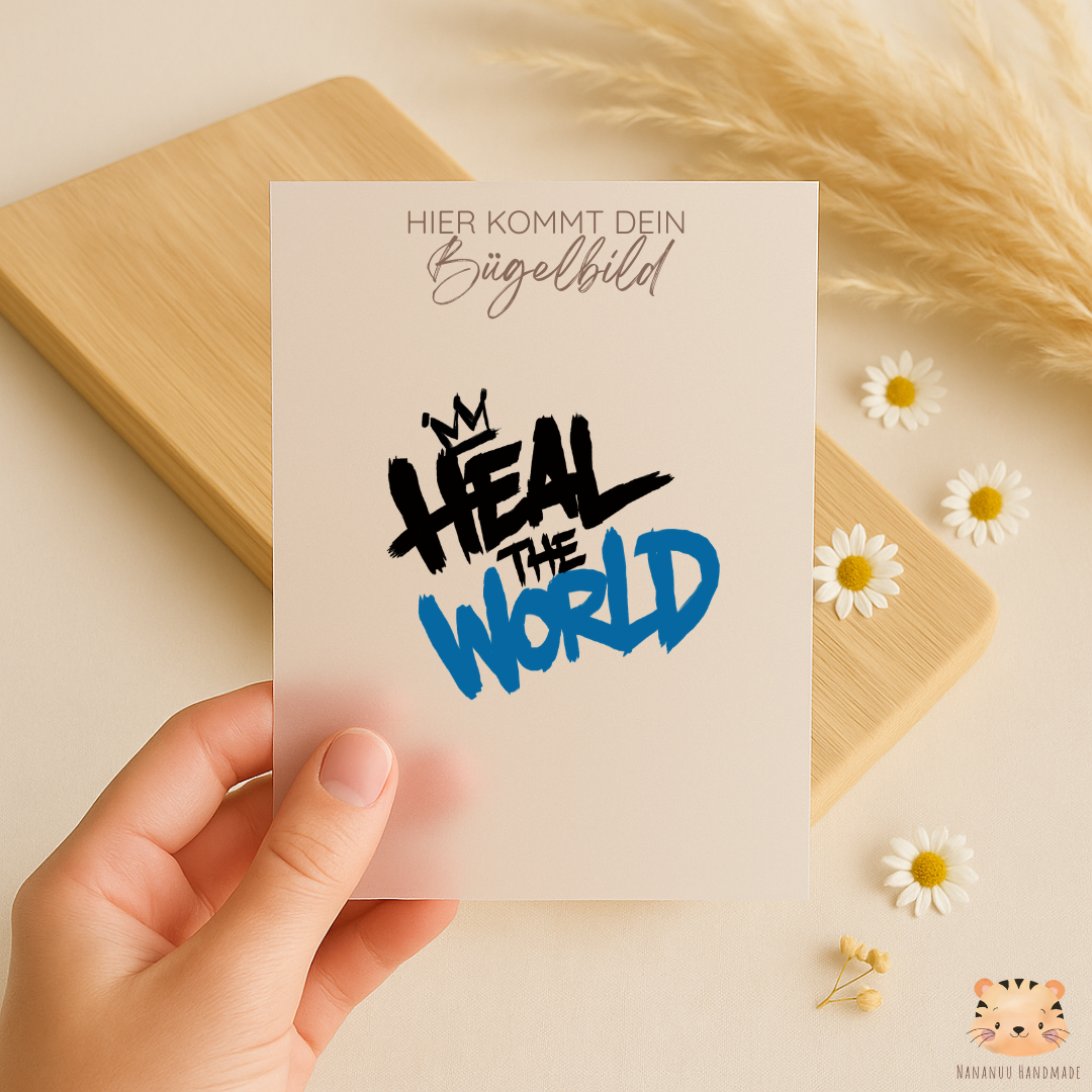 Vorbestellung: Bügelbild Heal the world