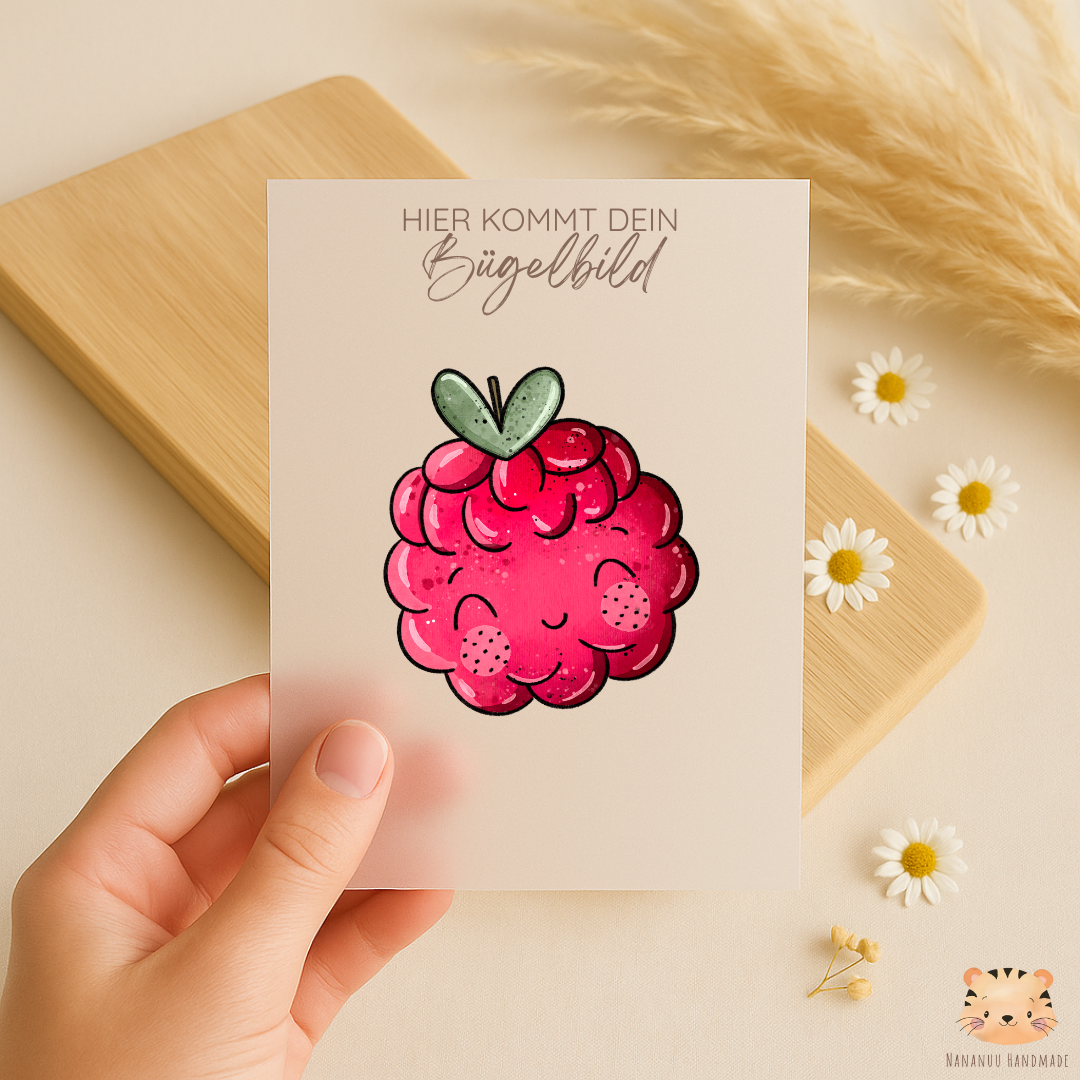 Vorbestellung: Bügelbild Himbeeren