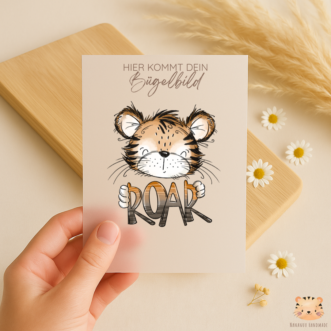 Vorbestellung: Bügelbild Tiger Roar