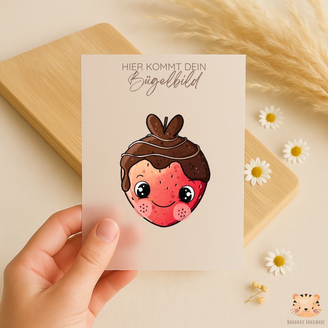 Bügelbild: Schokoerdbeeren