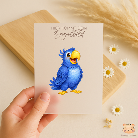 Vorbestellung: Bügelbild Kleiner Ara