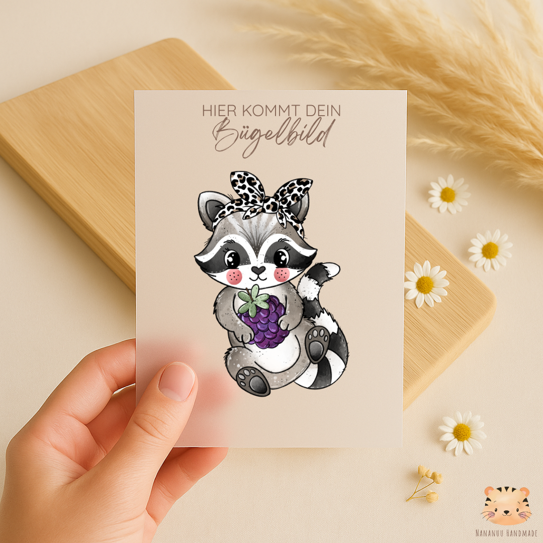 Bügelbild Waschbärchen