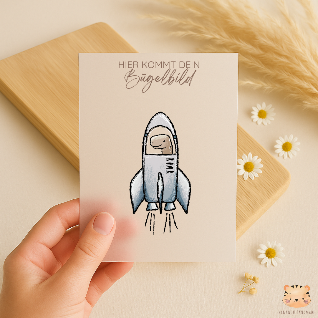 Bügelbild: Spacedino