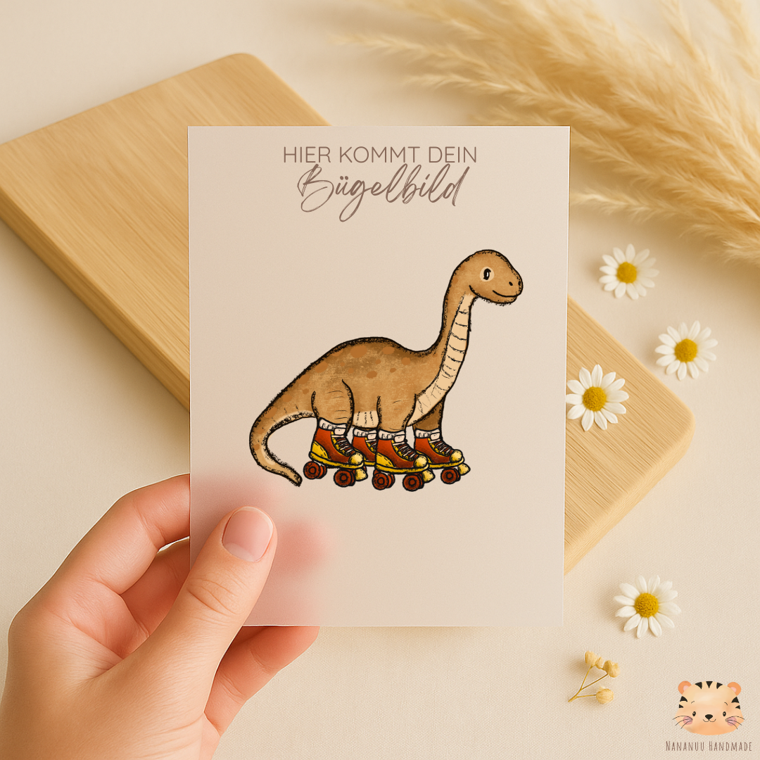 Vorbestellung: Bügelbild Skater Dinos