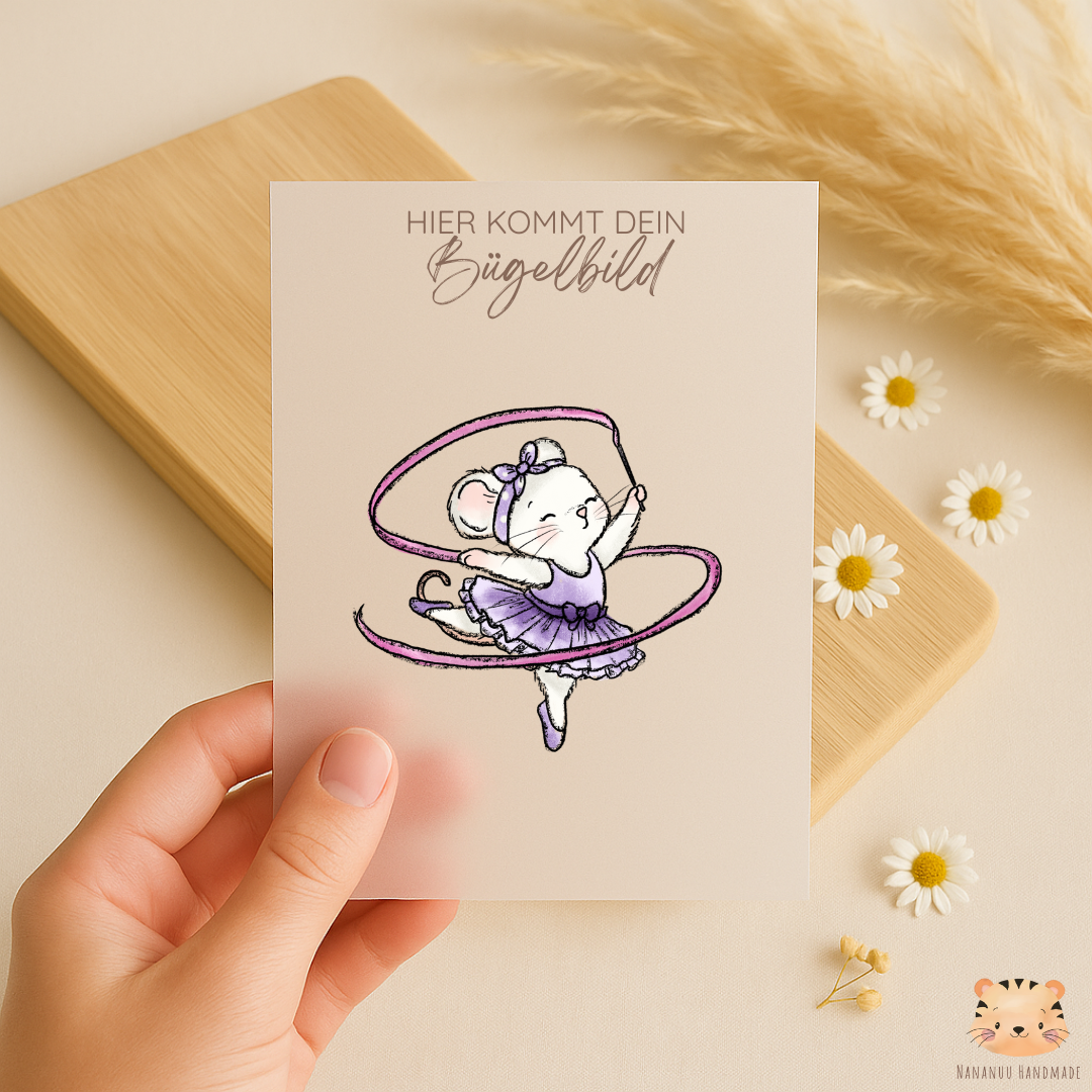 Vorbestellung: Bügelbild Tanzmaus