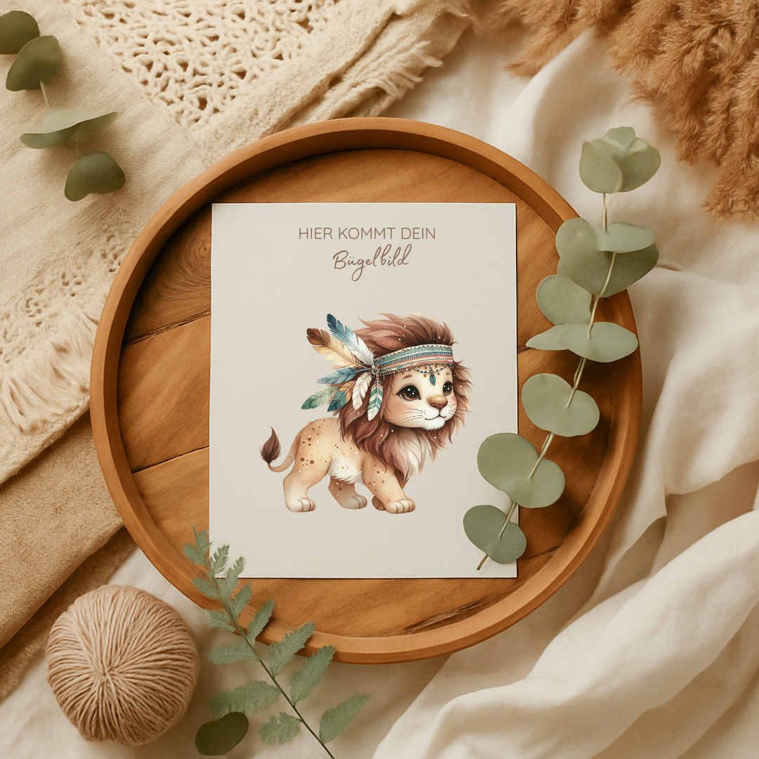 Bügelbild Boho Löwen