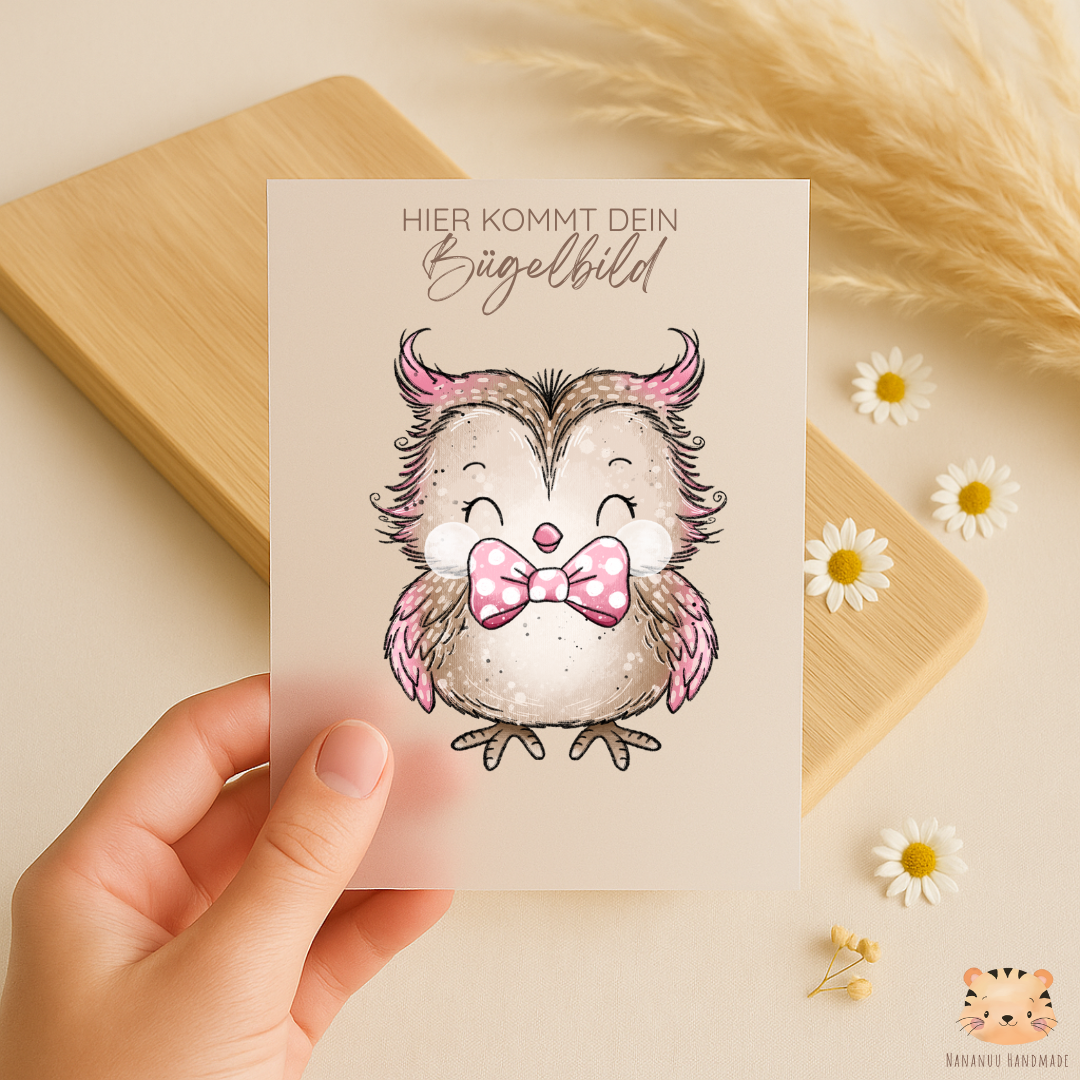 Vorbestellung: Bügelbild Eulen