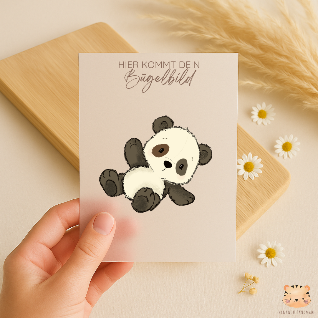Vorbestellung: Bügelbild Bambusbärchen