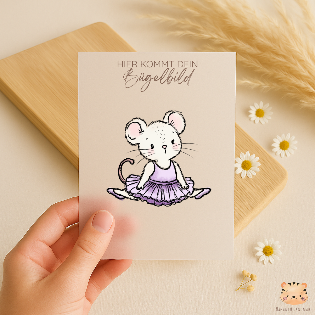 Vorbestellung: Bügelbild Tanzmaus