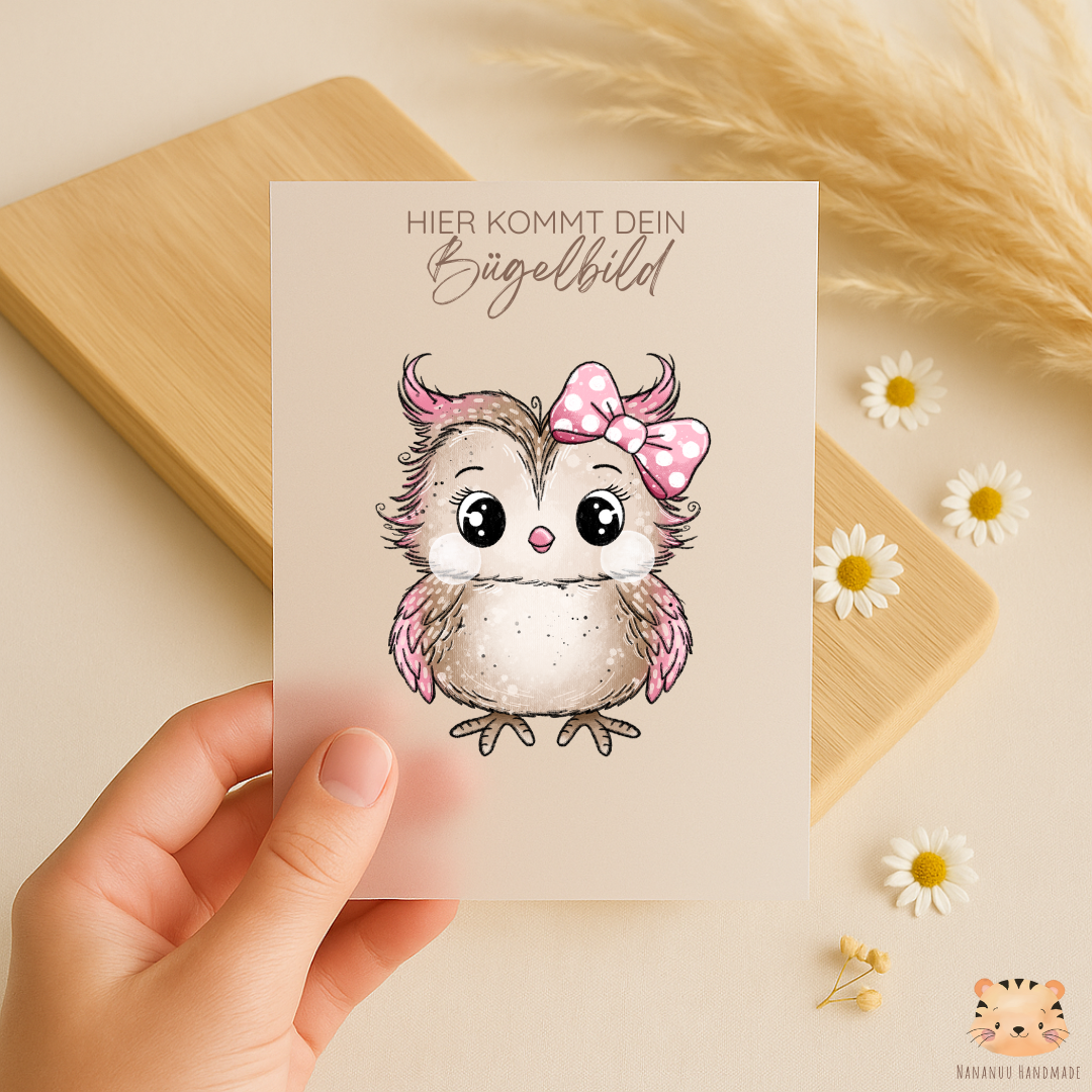 Vorbestellung: Bügelbild Eulen