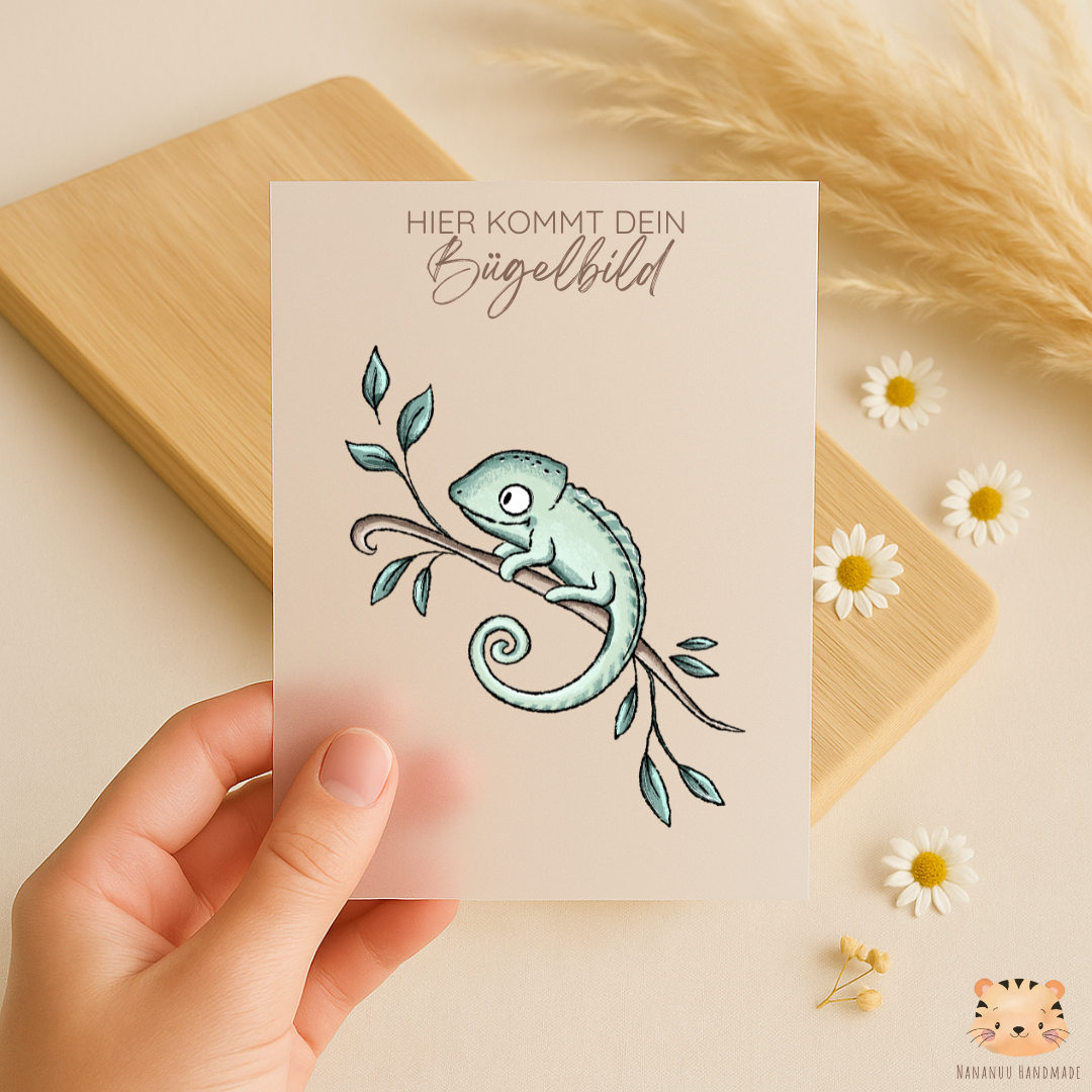 Bügelbild: Chamäleons